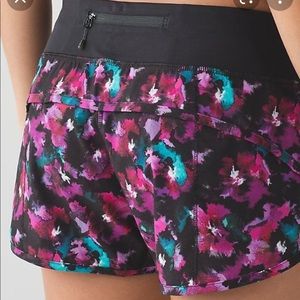 Lululemon speed shorts midnight bloom